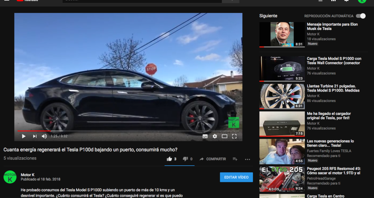 Tesla Model S subiendo Puerto